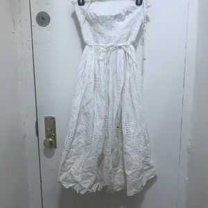 Anthropologie Lithe white eyelet tube dress xs